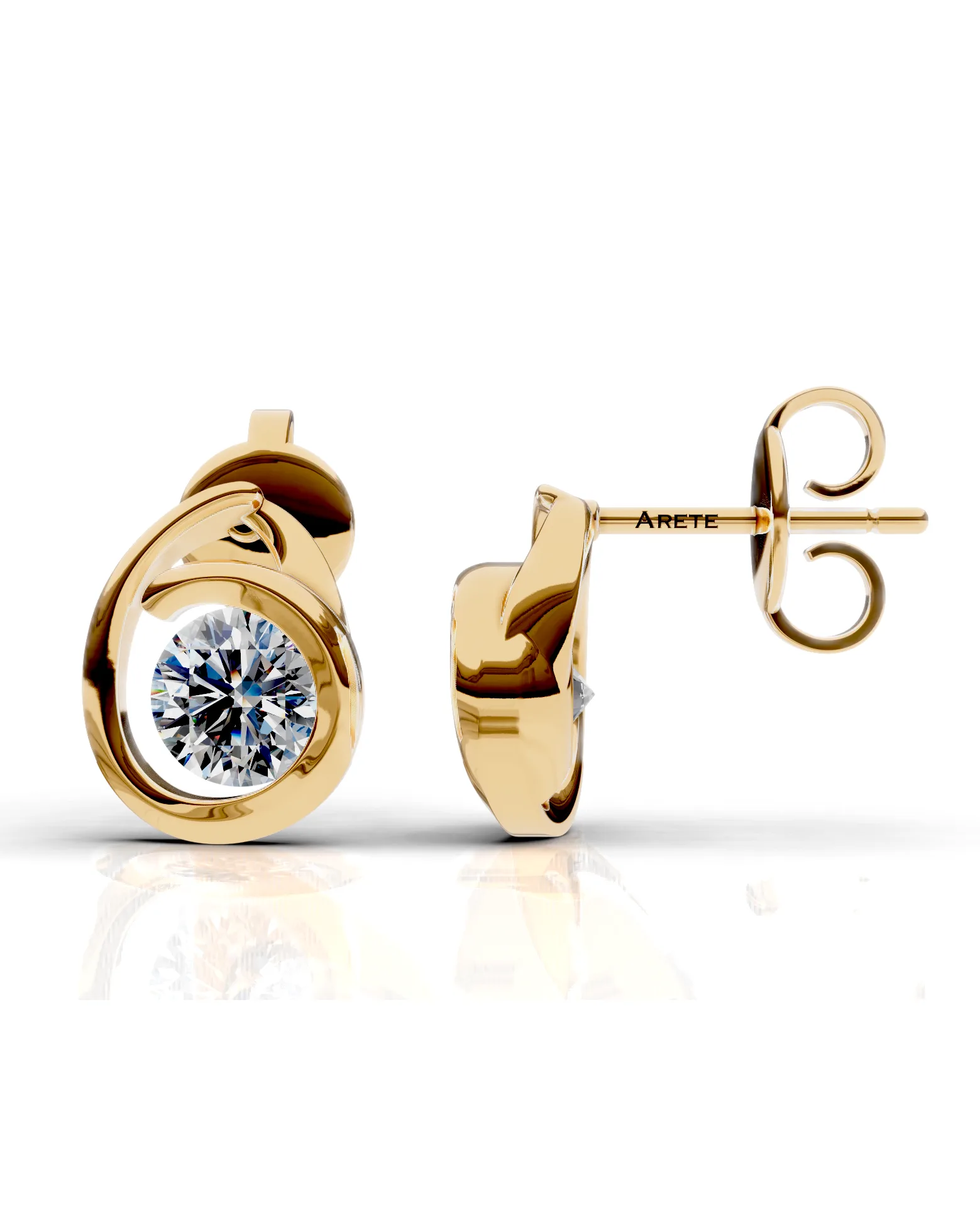 Bezel Solitaire Studs
