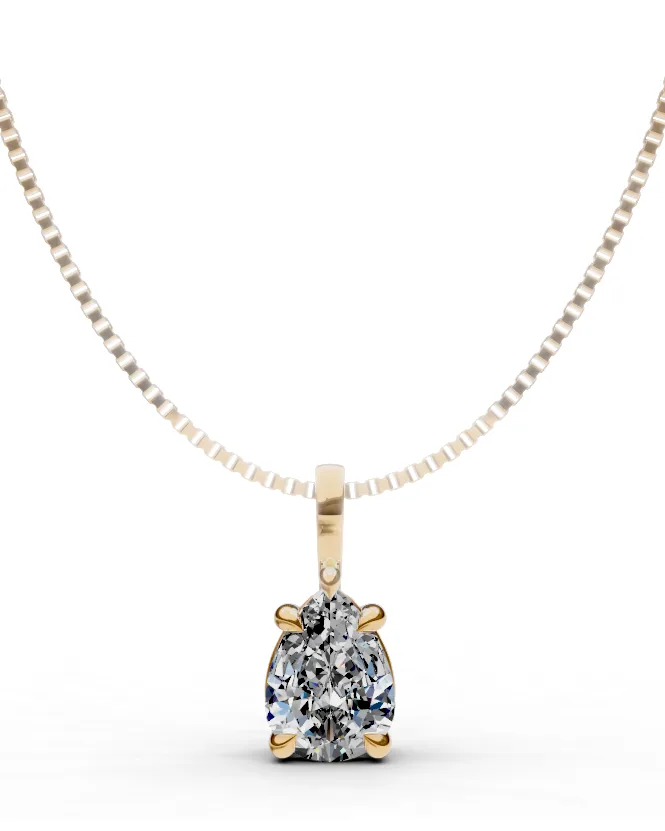 Pear Solitaire Pendant