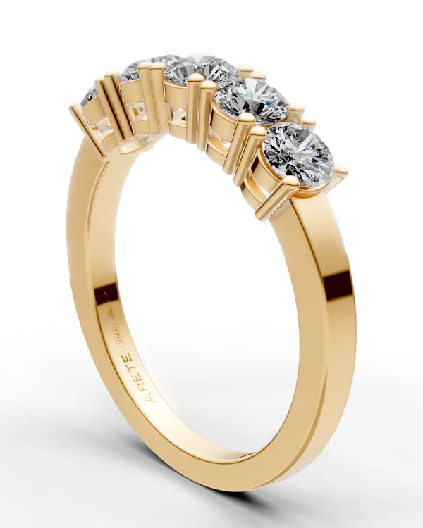Shared-Claw Five-Stone Ring