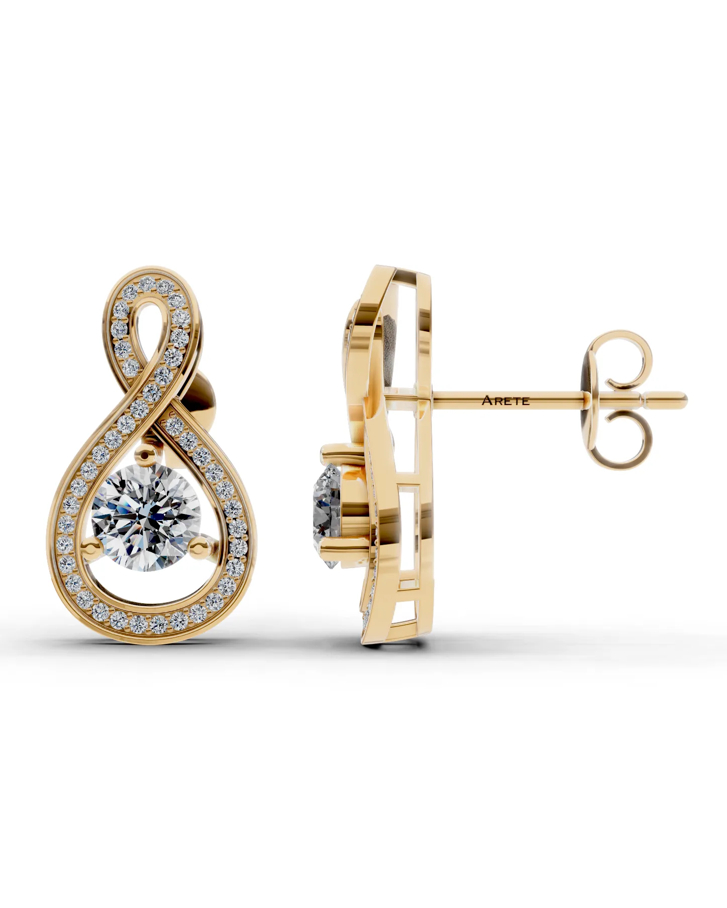 Pavé Infinity Drop Studs