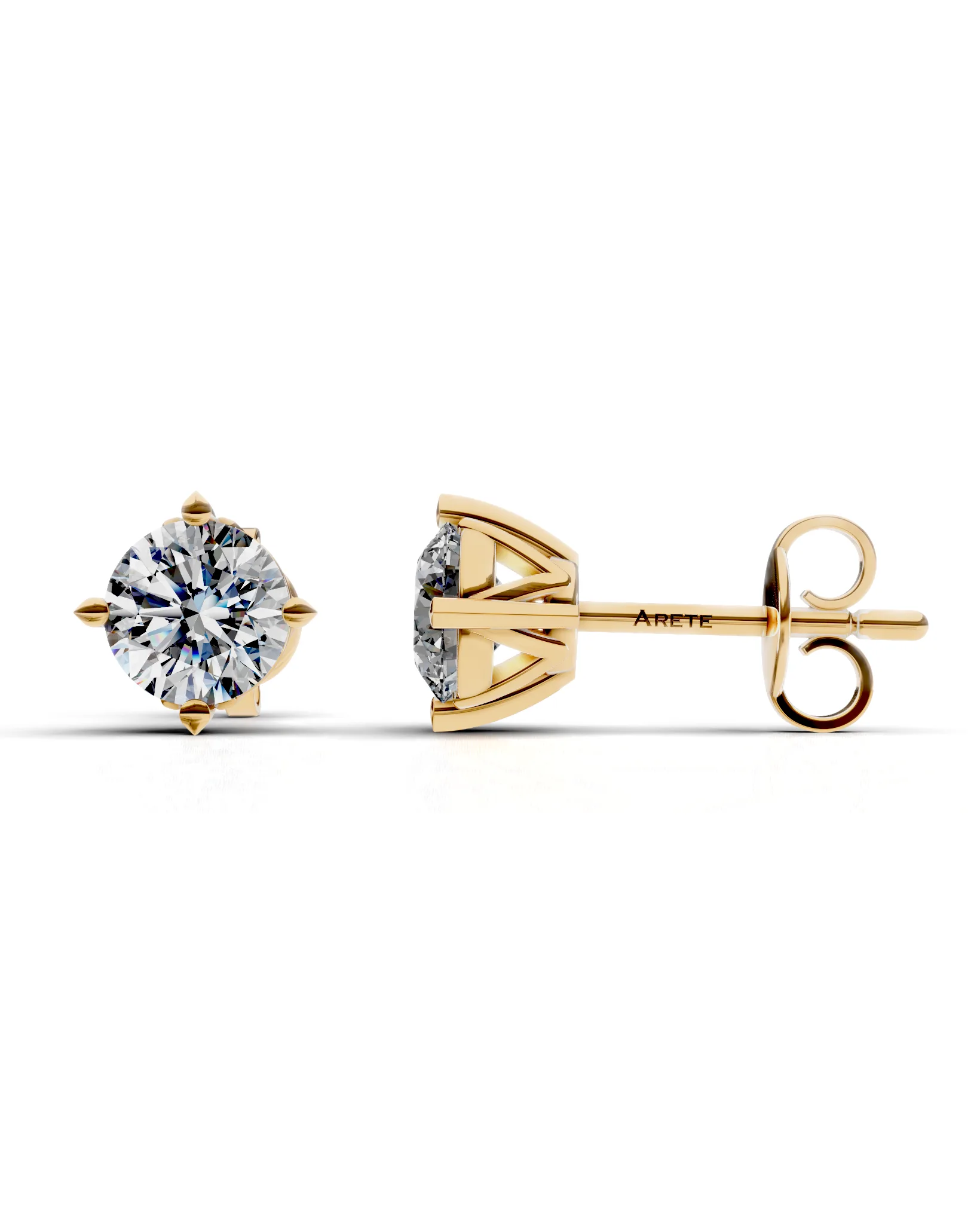 Compass Open-Basket Solitaire Studs