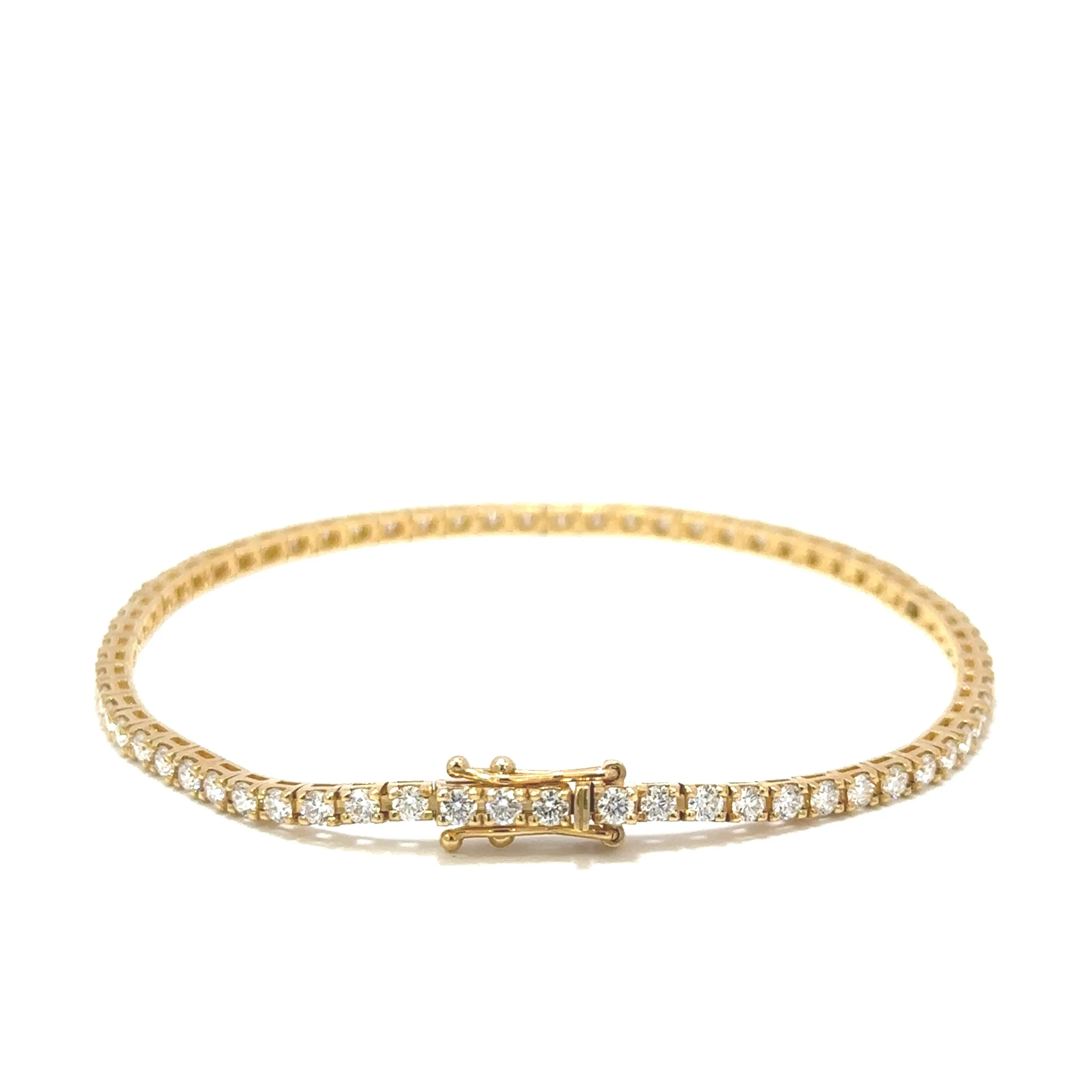 Diamond Tennis Bracelet D-E VS-SI, 18k Yellow Gold, 2.30 ct