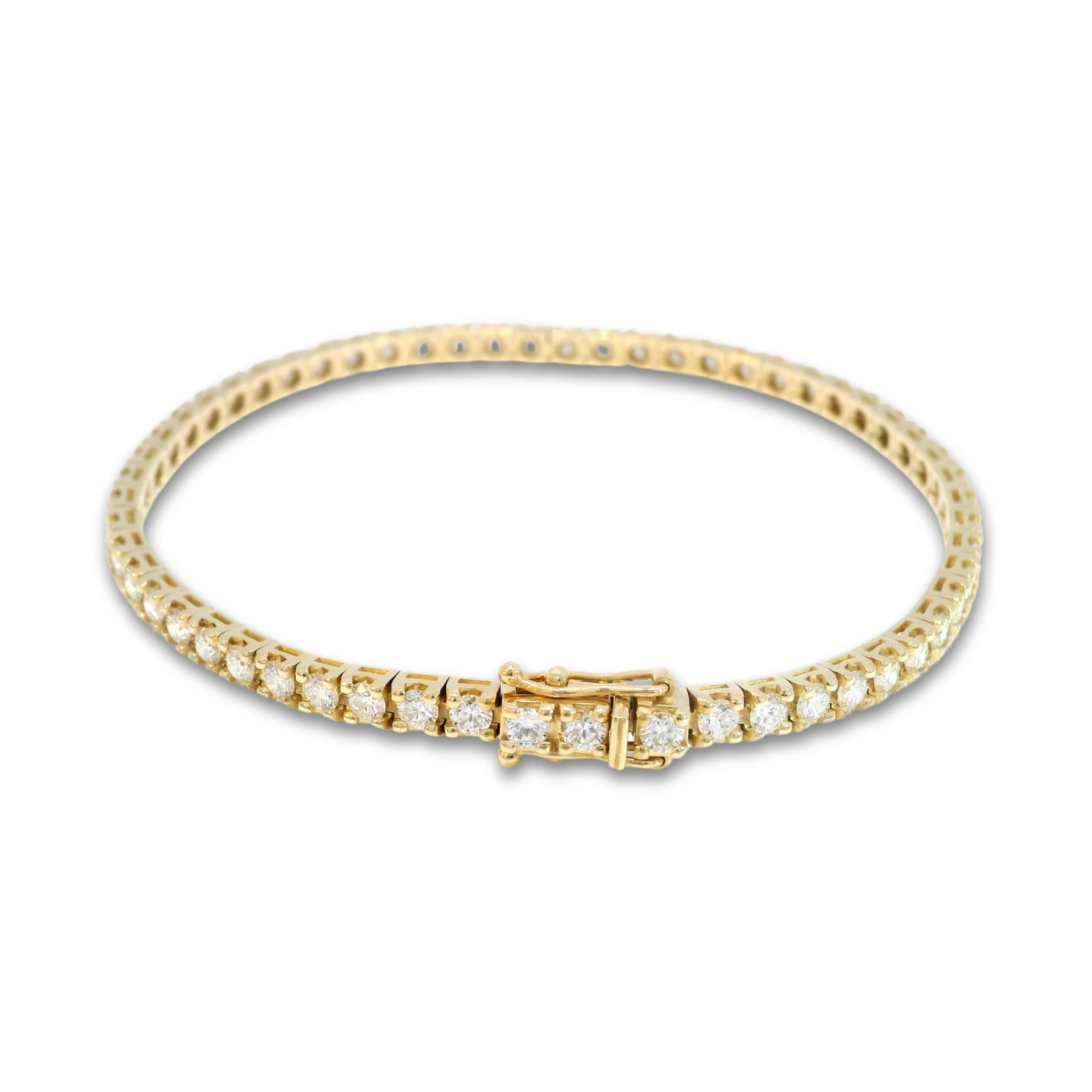 Diamond Tennis Bracelet D-E VVS, 18k Yellow Gold, 3.49 ct