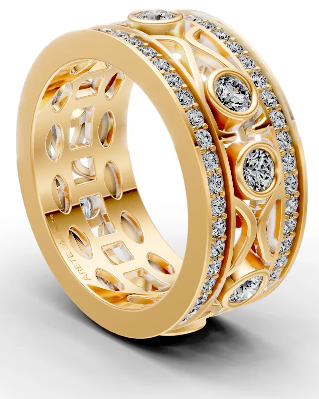 Scrolling Openwork Eternity Band
