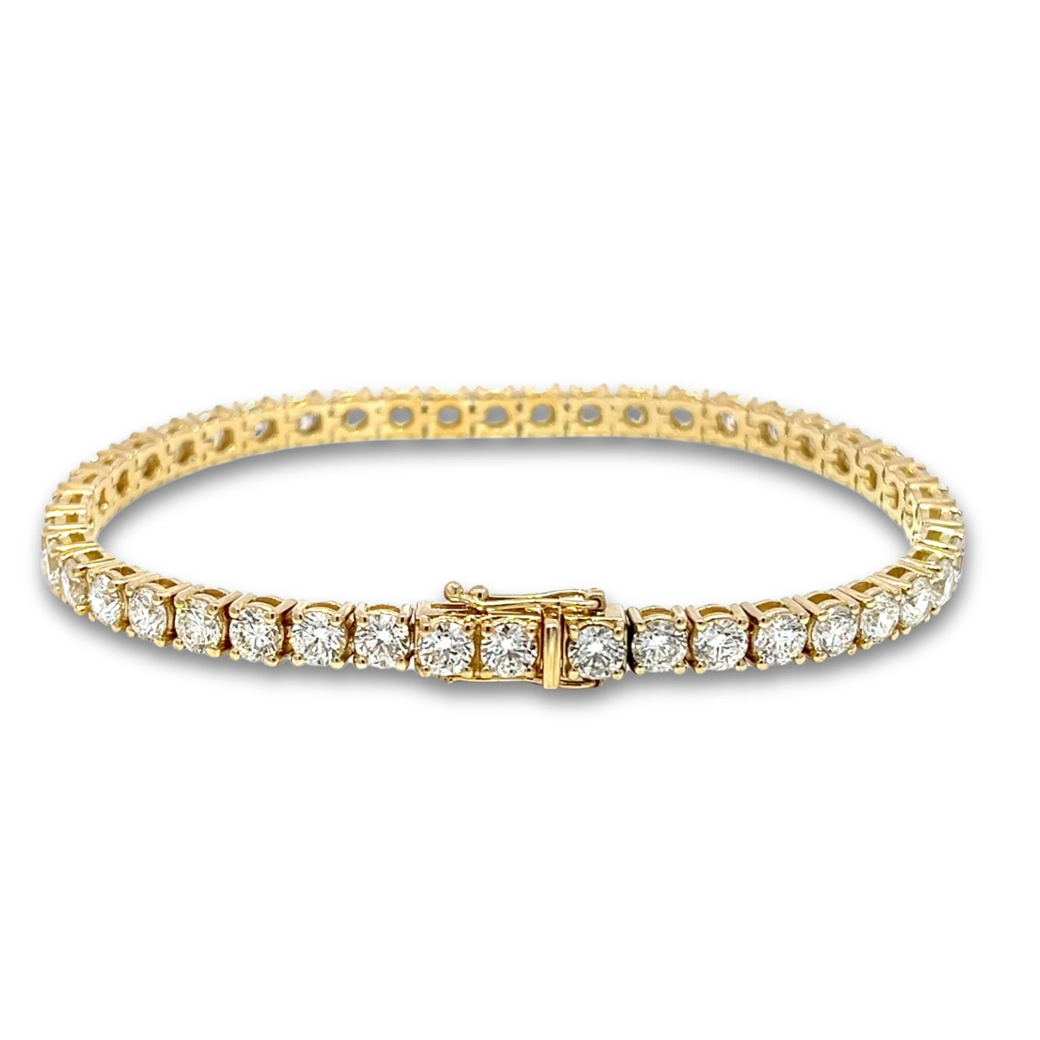 Diamond Tennis Bracelet D-F VS, 14k Yellow Gold, 8.08 ct