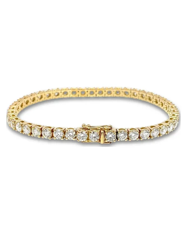 Diamond Tennis Bracelet D-F VS, 14k Yellow Gold, 9.51 ct