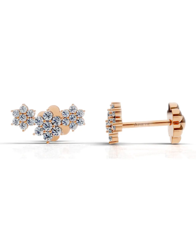Triple-Flower Cluster Studs