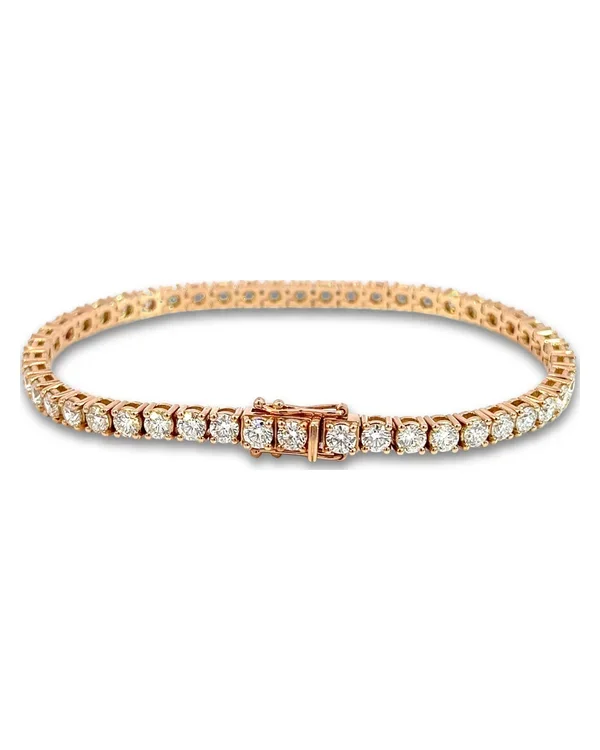Diamond Tennis Bracelet D-E VS, 14k Rose Gold, 7.65 ct