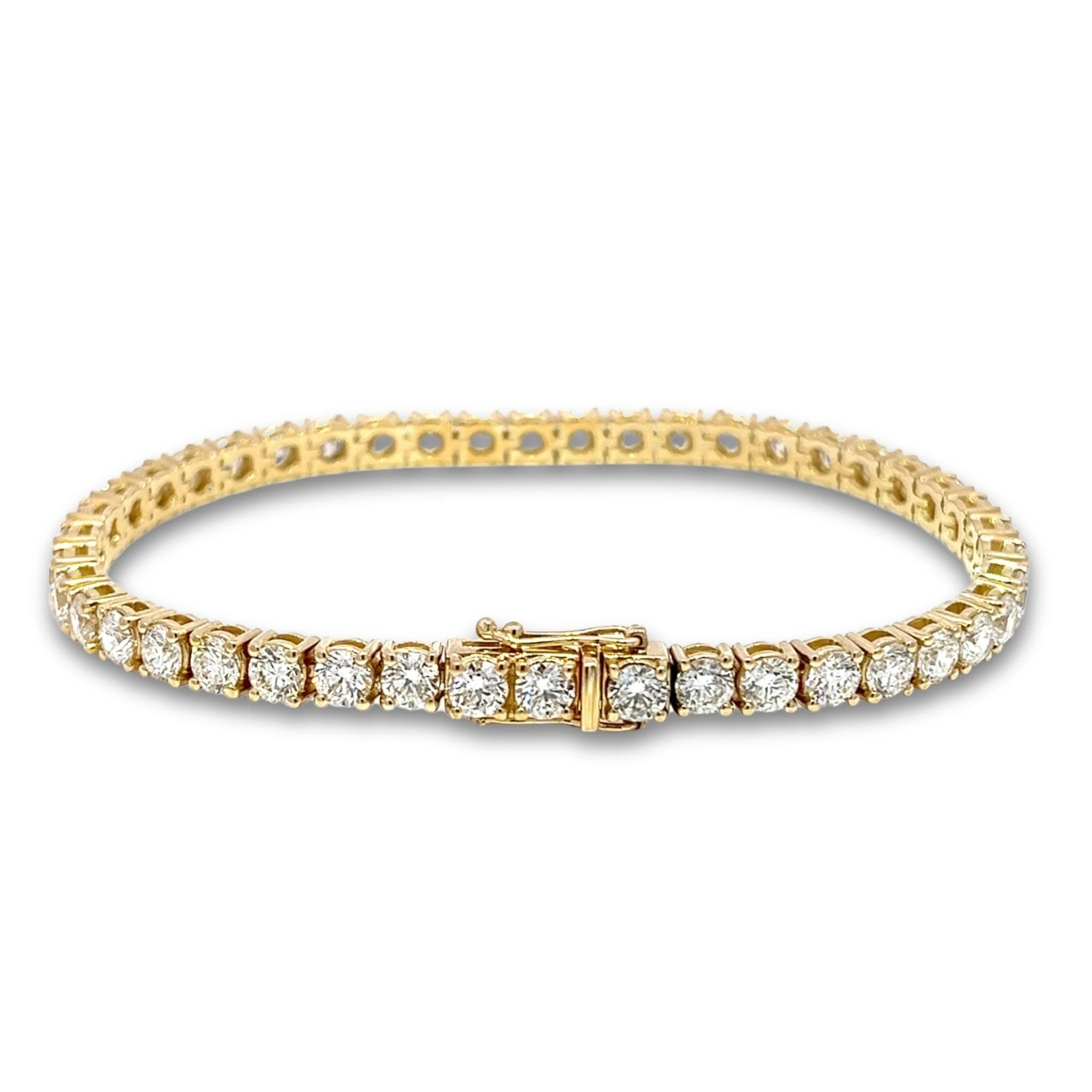 Diamond Tennis Bracelet D-F VS, 14k Yellow Gold, 9.51 ct