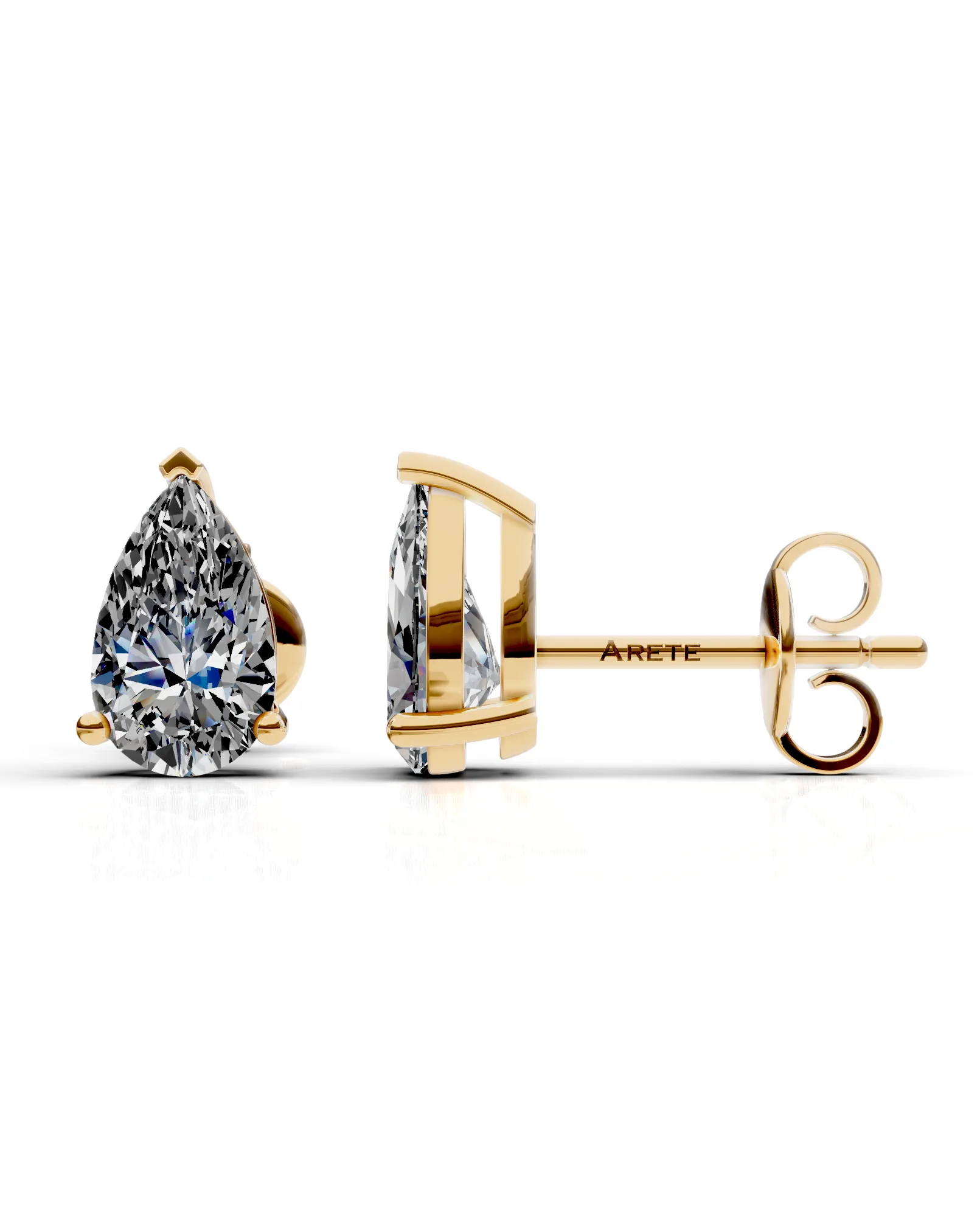 Pear Solitaire Studs