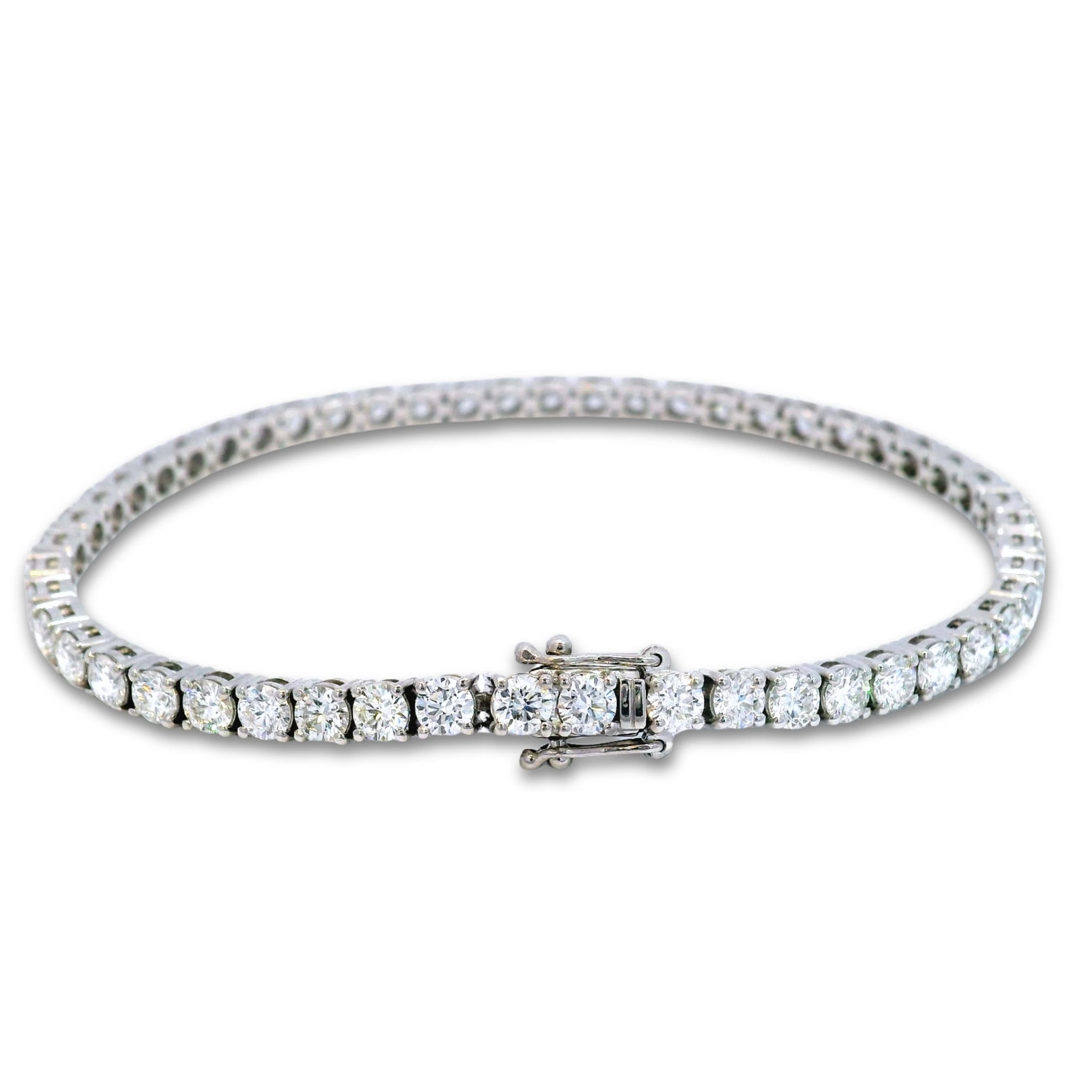 Diamond Tennis Bracelet E-F VS, Platinum 950, 6.76 ct