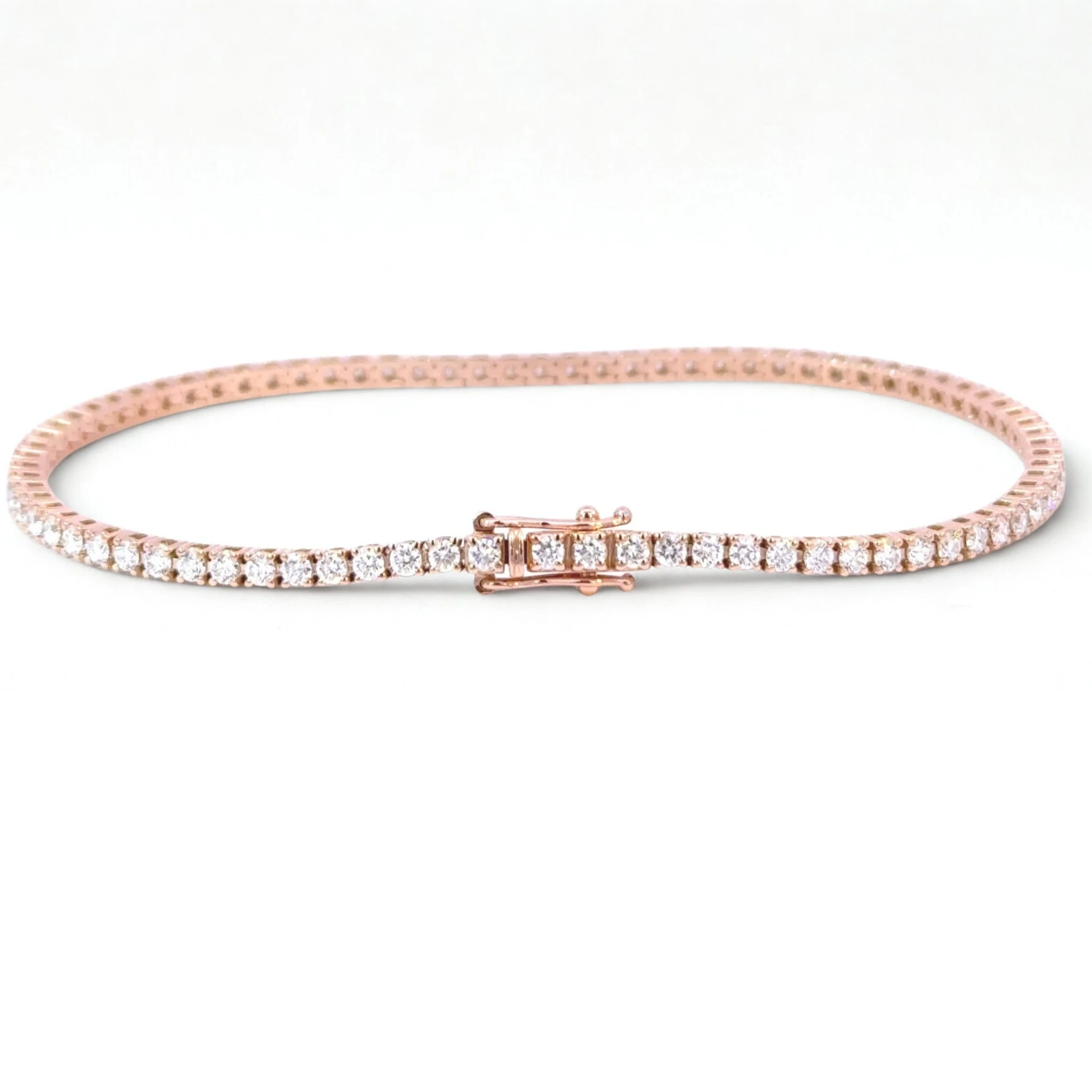 Diamond Tennis Bracelet E-F VS-SI, 14k Rose Gold, 2.12 ct