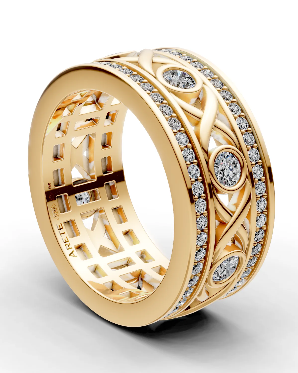 Geometric-Openwork Eternity Band