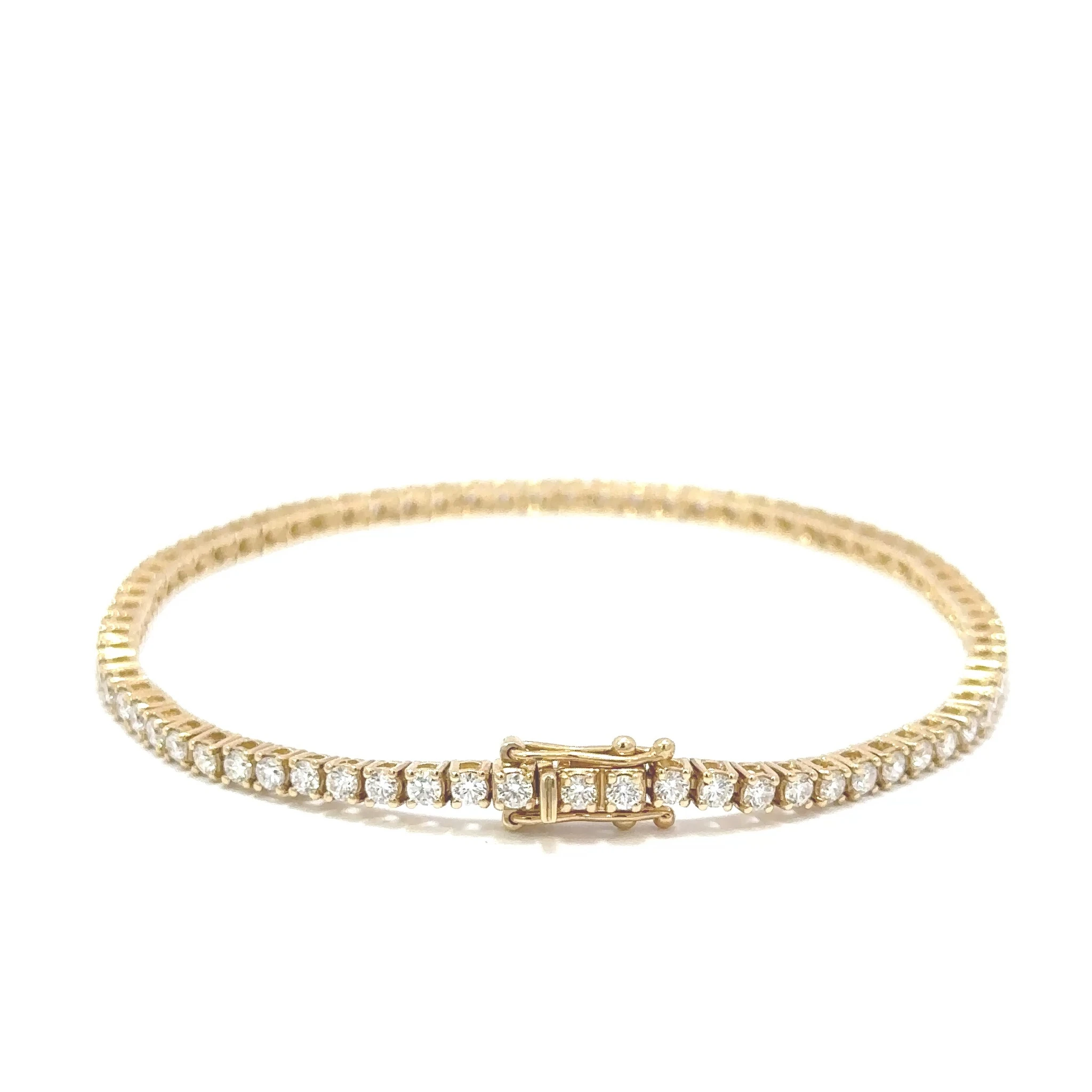 Diamond Tennis Bracelet D-E VS, 14k Yellow Gold, 2.00 ct