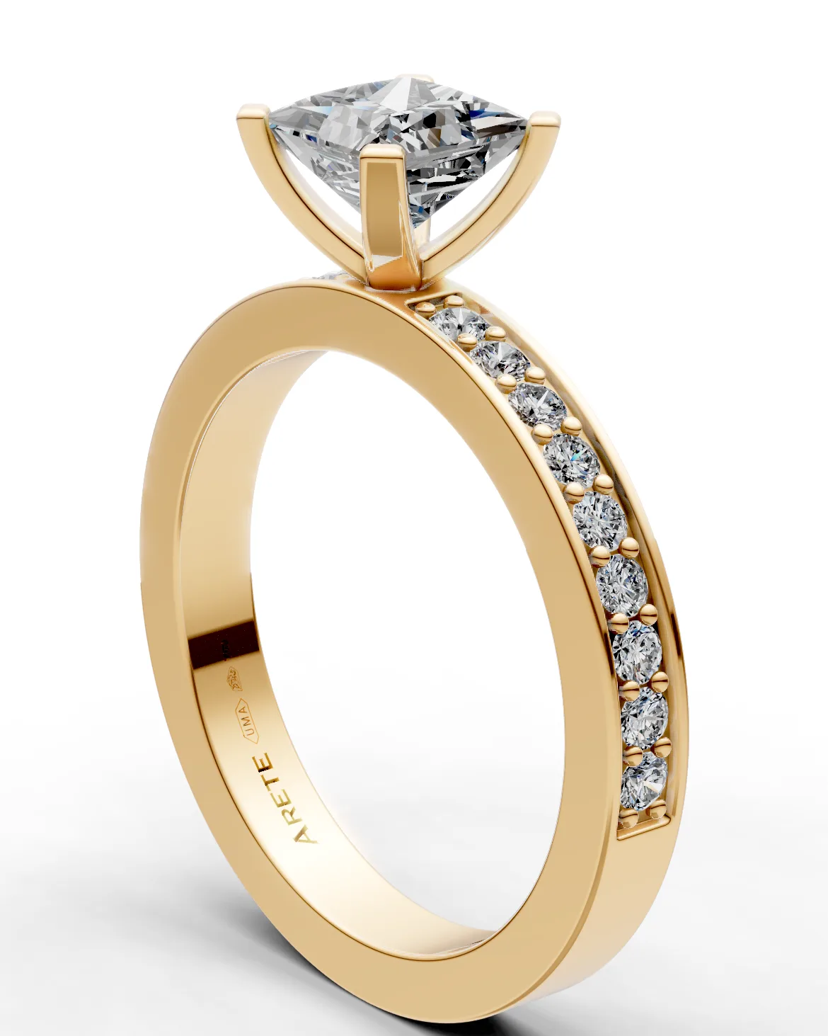 Channel-Pavé Princess Ring