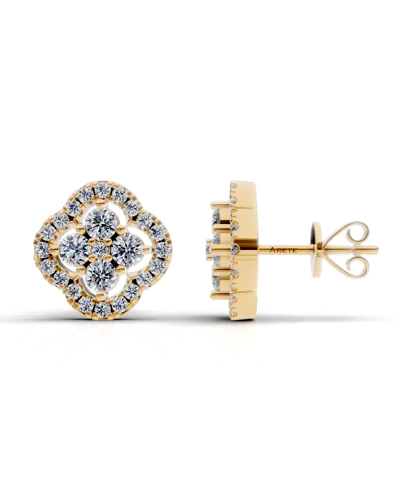 Wide-Outline Quatrefoil Studs