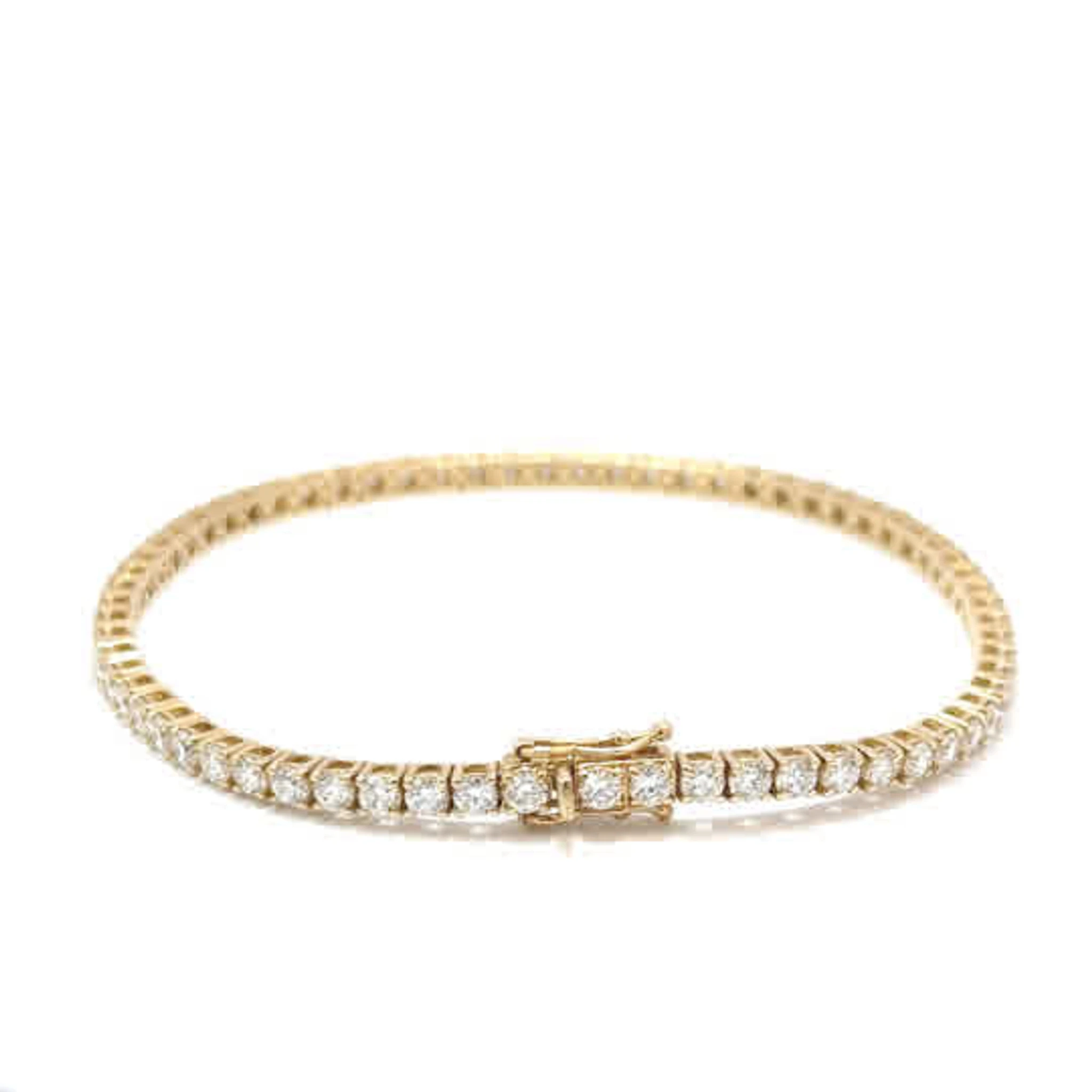 Diamond Tennis Bracelet D-F VVS, 14k Yellow Gold, 4.67 ct