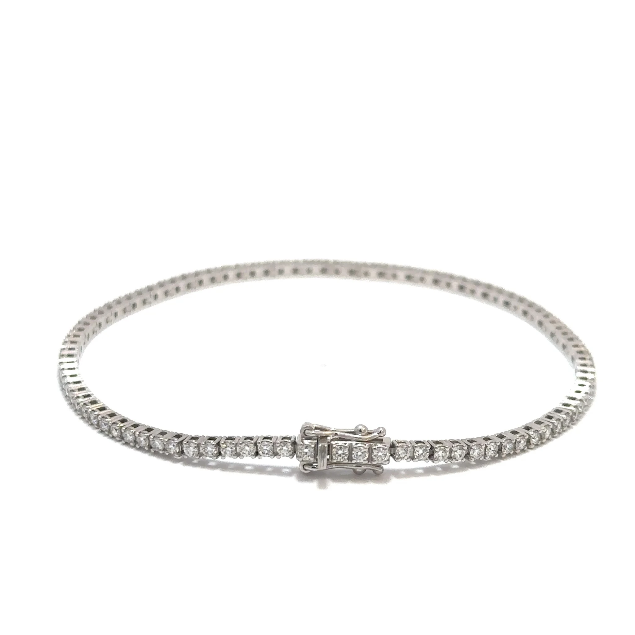 Diamond Tennis Bracelet E-F VVS-VS, 14k White Gold, 1.32 ct