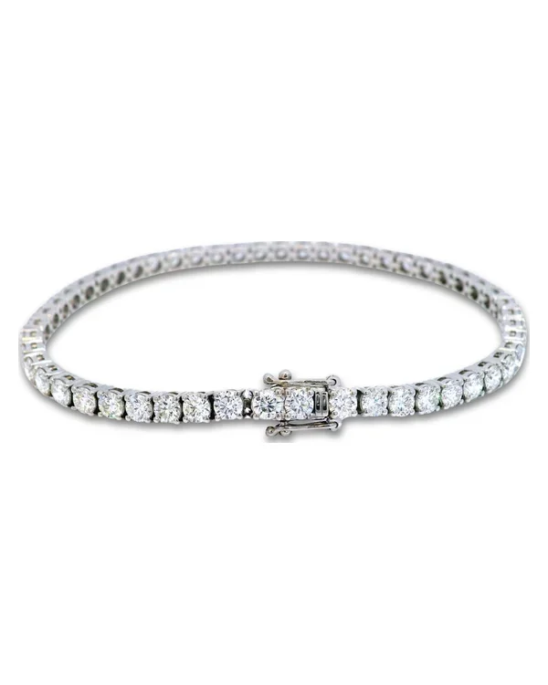 Diamond Tennis Bracelet E-F VS, Platinum 950, 6.76 ct