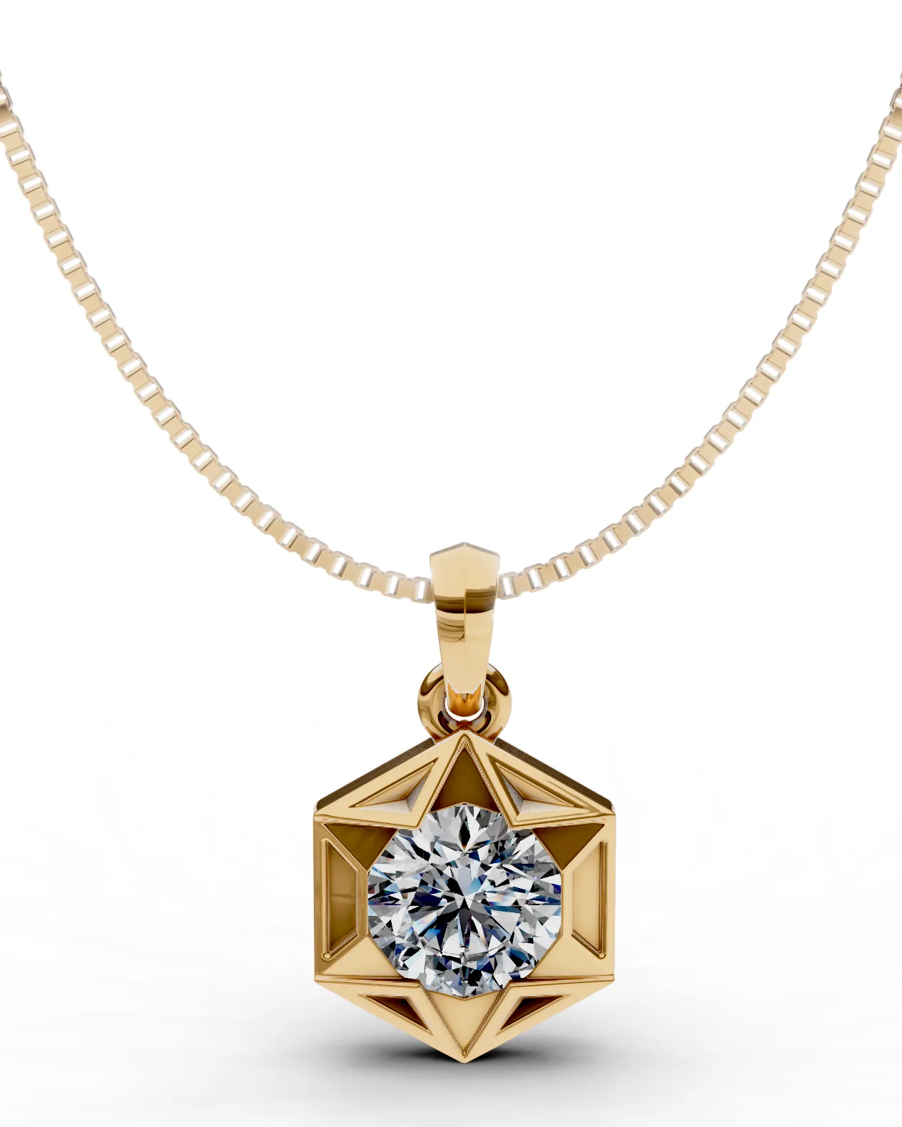Compact Hexagon Star Pendant