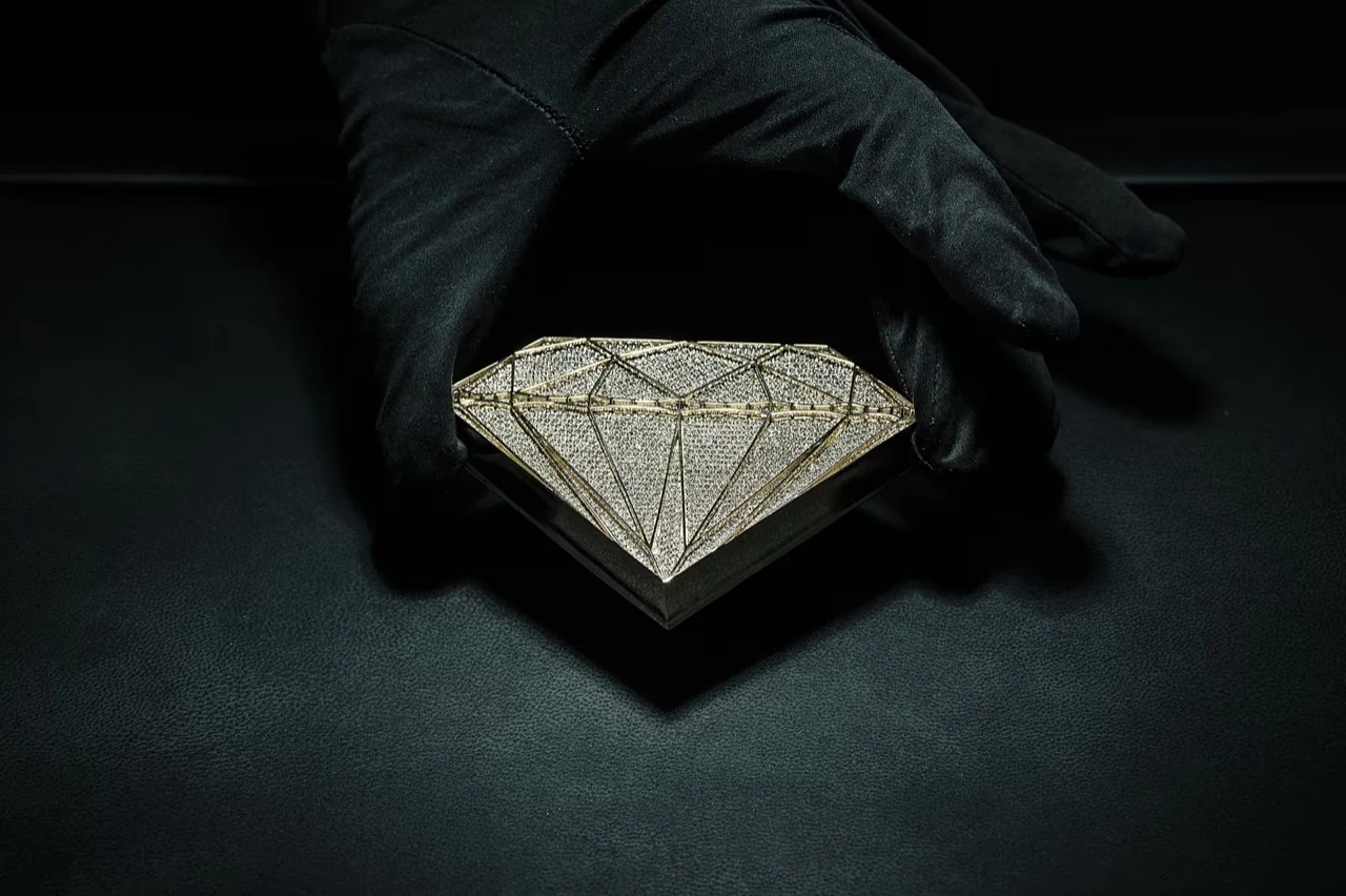 Diamond trophy — on display stand